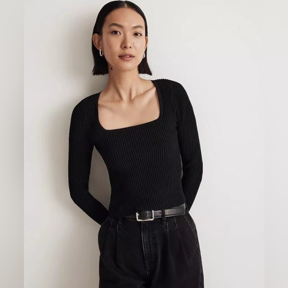 Madewell ribbed square neck top